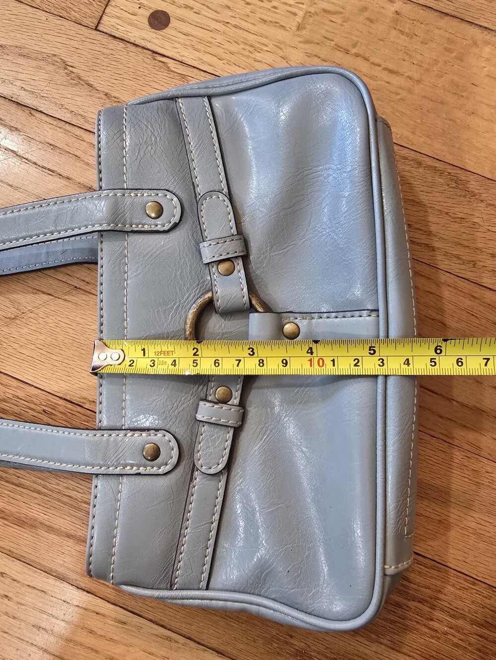 Nine West Powder Blue Faux Leather Mini Shoulder Bag | Vintage Y2K Style - Picture 7 of 10